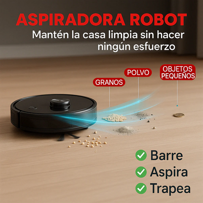 Robot Aspiradora Inteligente 3 en 1 Limpieza Hogar