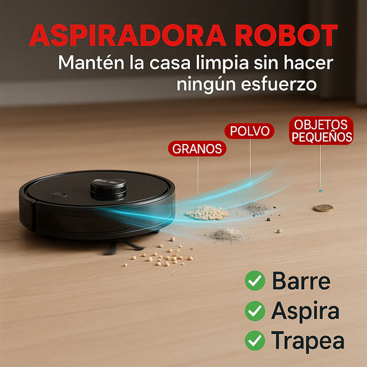 Robot Aspiradora Inteligente 3 en 1 Limpieza Hogar